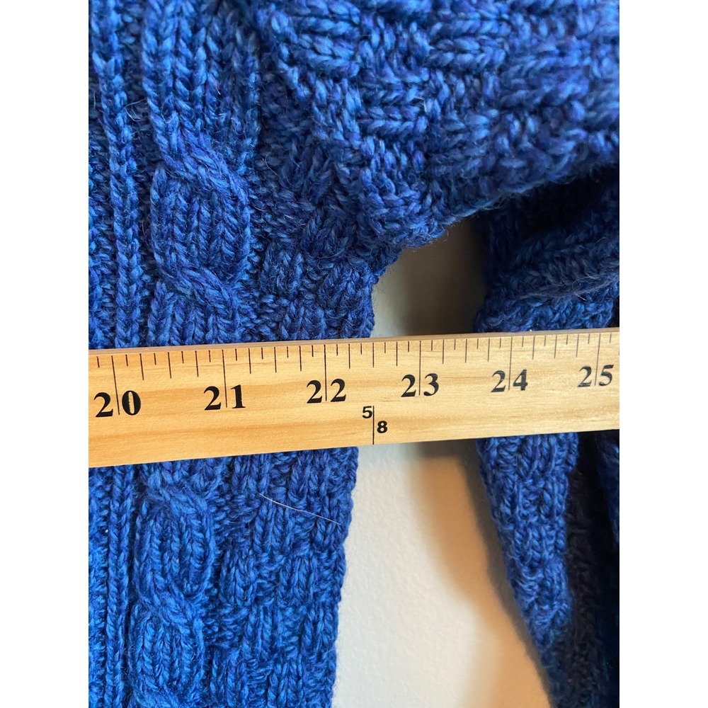 Kilronan Knitwear Merino Wool Cable Knit Cardigan Blue Ireland XL - Picture 7 of 7